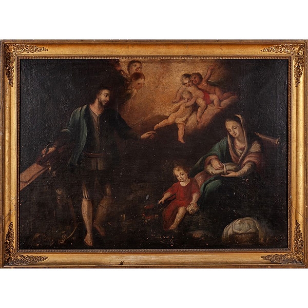 Escuela española, S.XVII "El hogar de Nazaret"