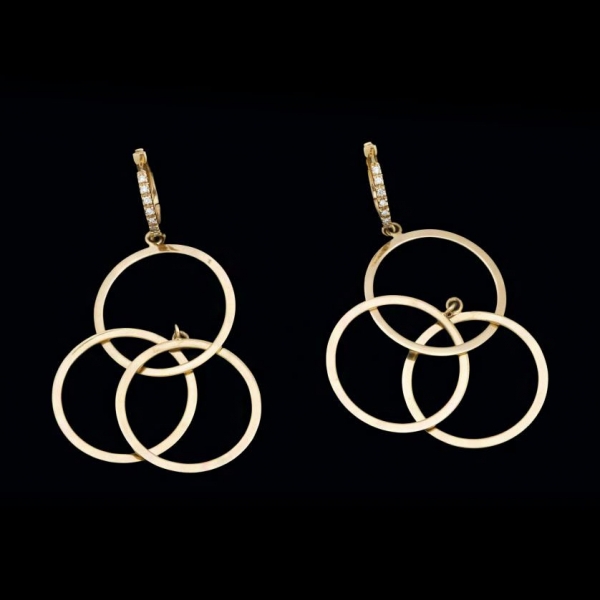 Pendientes DI NOTO de oro 18 k. con diamantes