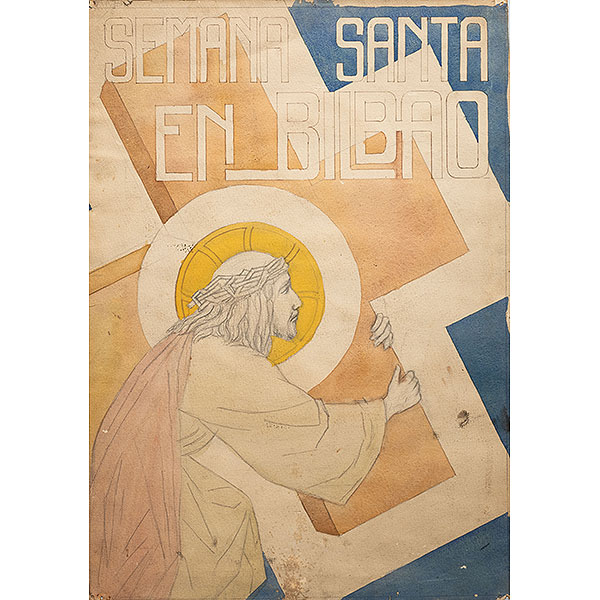 "Cartel de la Semana Santa en Bilbao"  ISIDORO GUINEA  