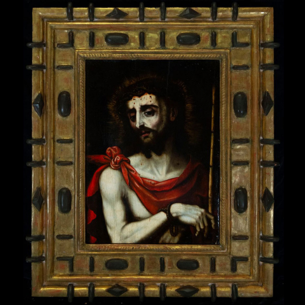 LUIS DE MORALES "EL DIVINO" (Badajoz h. 1510 - 1586) "Ecce Homo". Óleo sobre tabla. 