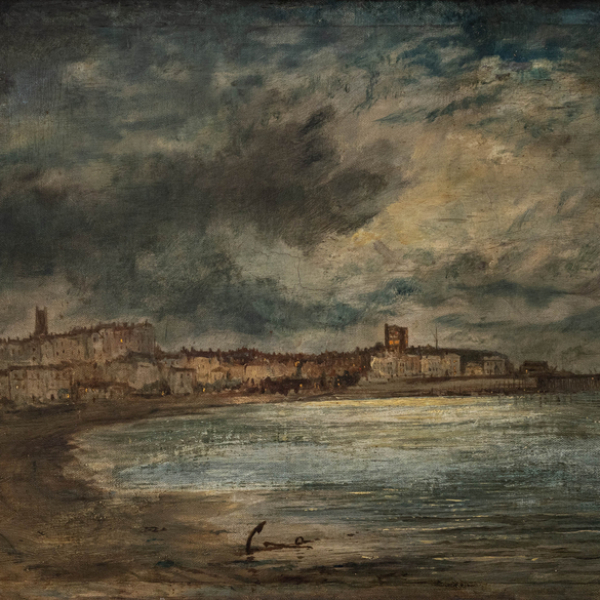 "Vista del castillo Rochester"  ADOLPHE RAGON (1847-1924)  