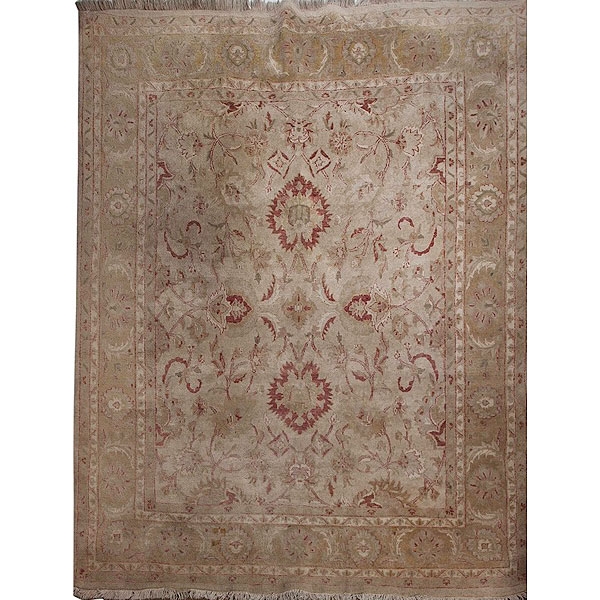 Alfombra persa de campo crudo y decoración vegetal