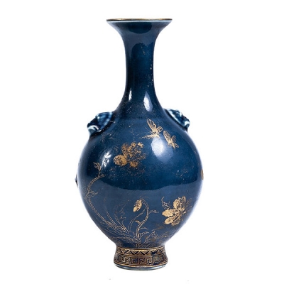 Jarrón de porcelana china de fondo &quot;Powdder blue&quot;