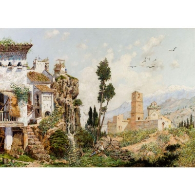 Martín Rico y Ortega (1833 - 1908).  &quot;Paisaje granadino&quot;.