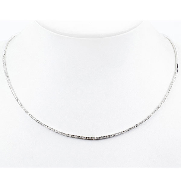 Gargantilla articulada de oro blanco y diamantes