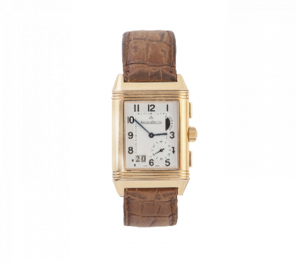 Reloj de pulsera JAEGER-LECOULTRE REVERSE GRAND DATE. Nº 240 2.18 2599931 en oro amarillo de 18K con doble esfera reversible: