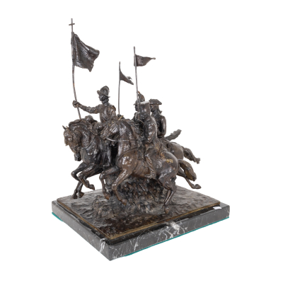Mariano Benlliure (Valencia, 1862-Madrid, 1947)  Cazadores de Alc&aacute;ntara.  Escultura en bronce 