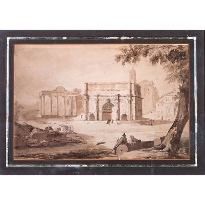 James Pattison Cockburn (Canadá, 1778 - 1847) “Arco del Triunfo y ruinas romanas”