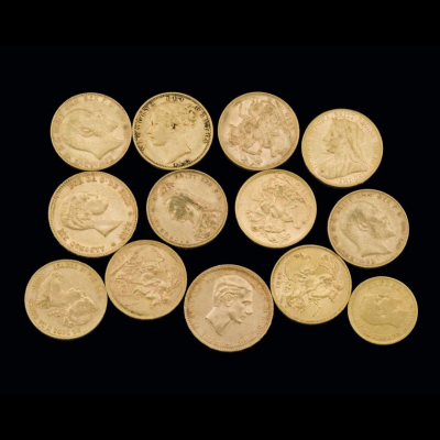 Lote monedas de oro