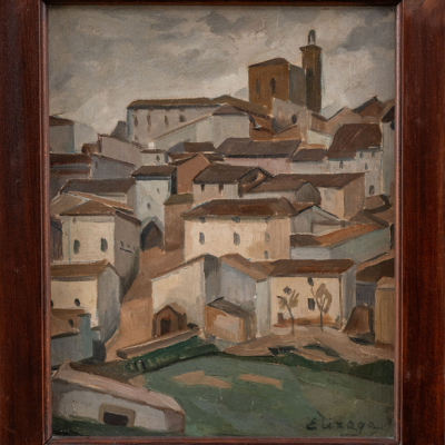 &quot;Paisaje de Cirauqui&quot; Navarra  Hélène Marie Lucie Elissague( Sara, 1896-1981)