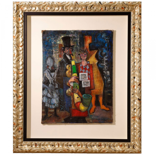 Ismael Gonz&aacute;lez de la Serna (6 de junio de 1898 - 30 de noviembre de 1968) "Escena con personajes".   &Oacute;leo sobre lienzo   &Oacute;leo sobre lienzo
