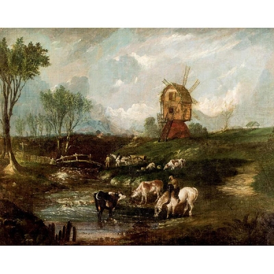 Escuela Holandesa S. XVII-XVIII.  &quot;Paisaje&quot;. Óleo sobre lienzo.