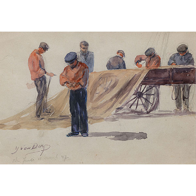 &quot;Cosiendo redes&quot;   ESCUELA FRANCESA DEL SIGLO XX, h. 1947 