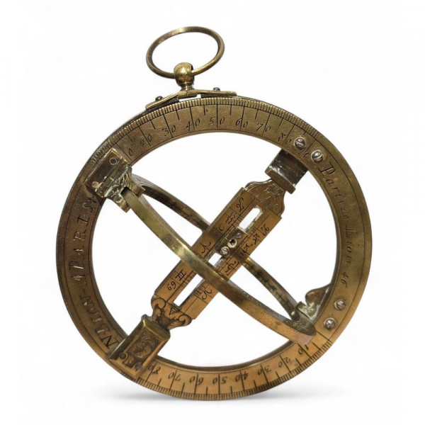 Excepcional anillo equinoccial universal con reloj de sol, firmado por Nicolas Bion, Par&iacute;s, circa 1700.