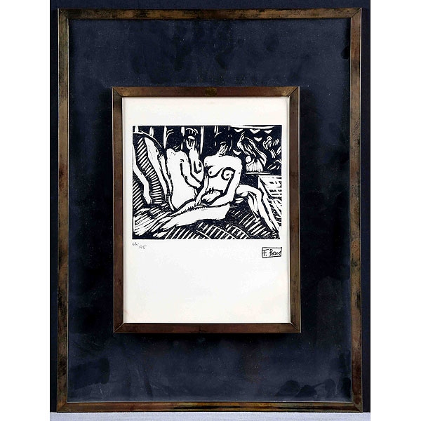 BORES, FRANCISCO. "Desnudos femeninos". Xilografía