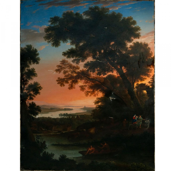 Escuela flamenca , Paisaje siglo XVIII.