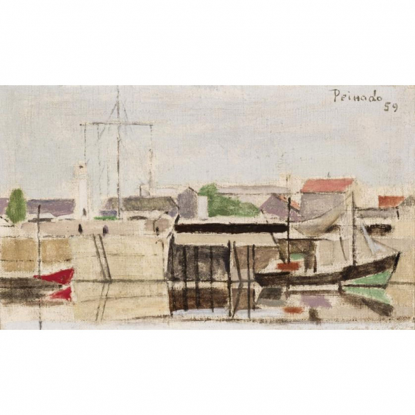 Joaqu&iacute;n Peinado. Puerto de Honfleur (1959)