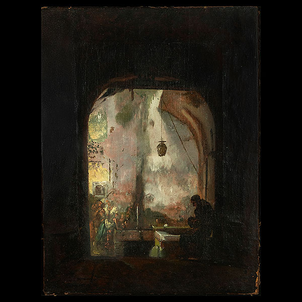 Atribuido a François Marius GRANET (Aix-en-Provence 1775- 1849) - Monje en el interior del convento.