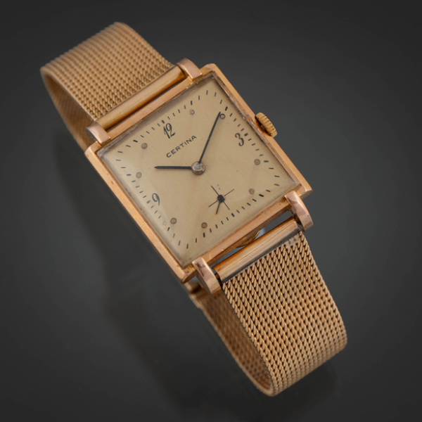 Certina, Reloj en oro amarillo de 18 kt Mecanismo a cuerda. 