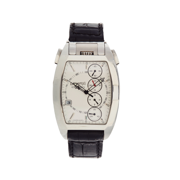 Reloj Eberhard «Temerario» de pulsera para caballero. En acero y correa de piel. Ref.31047/0094.