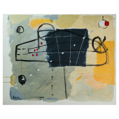 Adela Rodríguez Duflos (Reallon, Francia, 1947) Composición abstracta. Acrílico sobre tela.