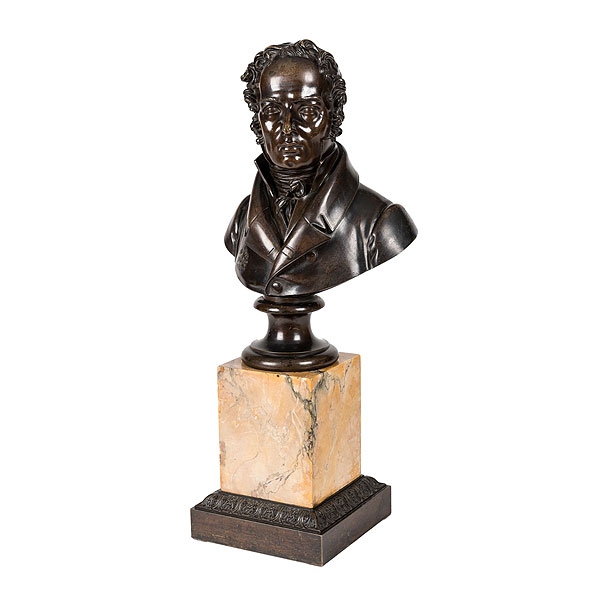 Busto de caballero de bronce inglés