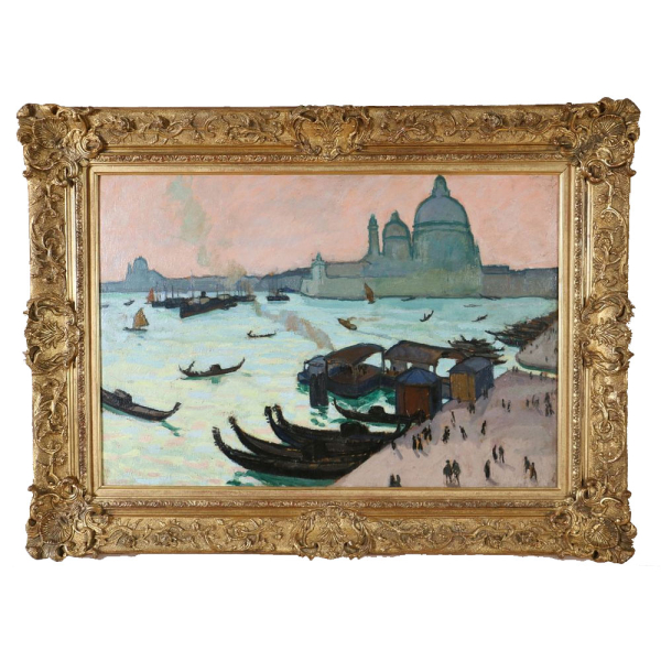 ALBERT MARQUET (Burdeos, 1875 – París, 1947) Atribuido "Veduta de Venecia".   Óleo sobre cartón rígido. 
