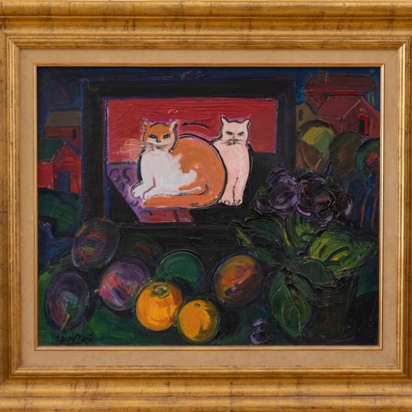 &quot;Bodegón de gatos&quot;  JESÚS MONTES IRIBARREN (Irún, 1940)