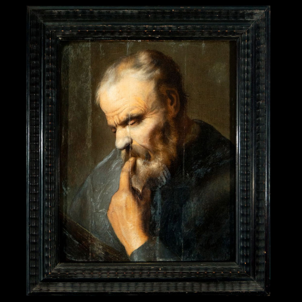 Atribución a Christoph Paudiss (1625-1666) "El Pensador", Siglo XVII Escuela Alemana. 