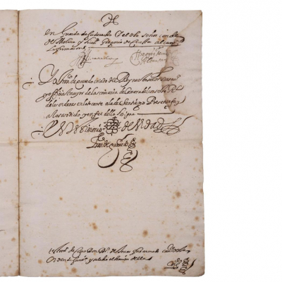 Firma autógrafa de Francisco de Quevedo. Manuscrito