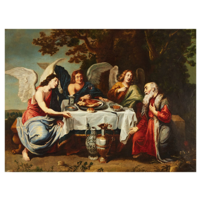 Willem van Herp (Amberes, 1614-1677) Abraham y los tres ángeles.