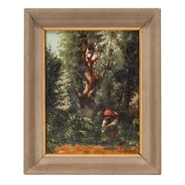 JOSÉ ARMET PORTANELL  (Barcelona 1842 - 1911) "Personajes en el jardín"