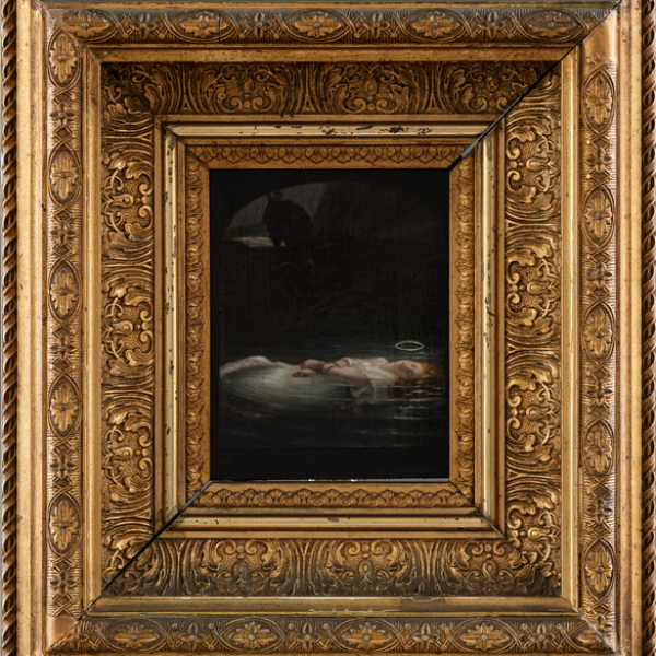 "Mujer flotando en el mar"  ESCUELA FRANCESA, Siglo XIX