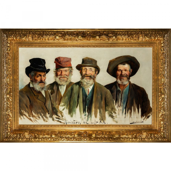 Lluís Graner Arrufí (Barcelona,1863-1929) "Ministros del siglo XX".  Óleo sobre lienzo