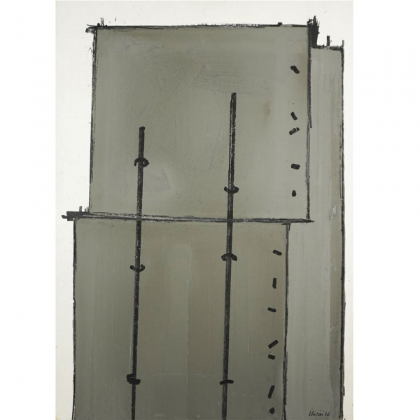 Giuseppe Uncini (Fabriano, 1929 - Trevi, 2008) - Senza Titolo (Sin título) (2004).    Técnica mixta sobre cartón.