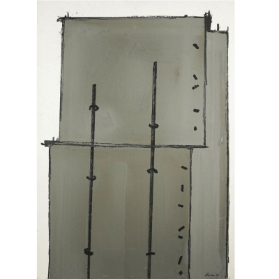 Giuseppe Uncini (Fabriano, 1929 - Trevi, 2008) - Senza Titolo (Sin título) (2004).    Técnica mixta sobre cartón.