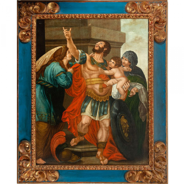 "El Juicio de Salom&oacute;n", Escuela Flamenca del siglo XVII.   &Oacute;leo sobre lienzo