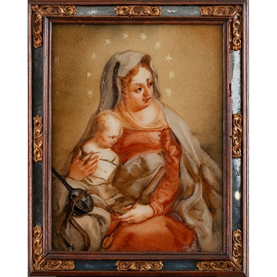 &quot;Virgen con Niño&quot;  Autoría: Escuela Española Siglo XVIII 