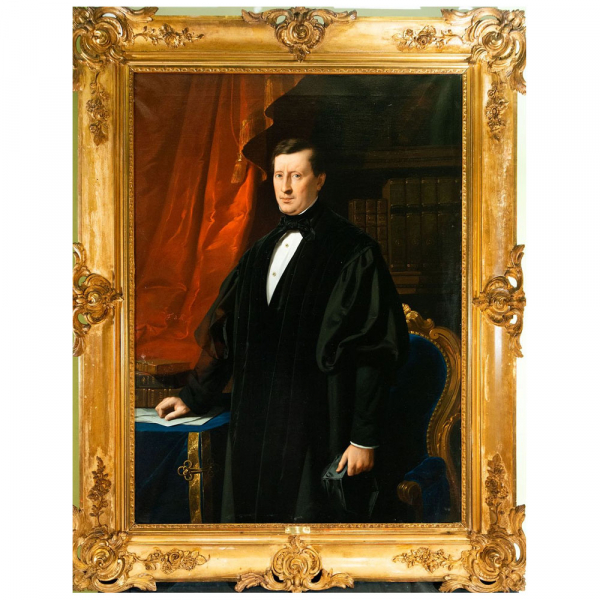 "Retrato de Caballero" Federico de Madrazo y Kuntz (Roma, 1815 - Madrid, 1894), Escuela Española del siglo XIX.   Óleo sobre lienzo