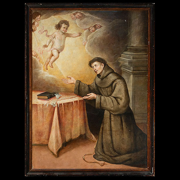 Escuela Sevillana del siglo XVII - Aparición del Niño Jesús a San Antonio de Padua