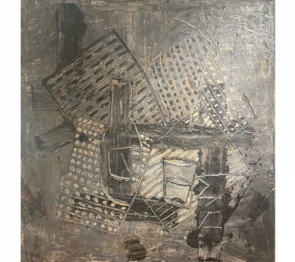 MIGUEL ÁNGEL CAMPANO (Madrid, 1948 - Cercedilla, 2018)  Bodegón, 1987   Óleo sobre lienzo. 