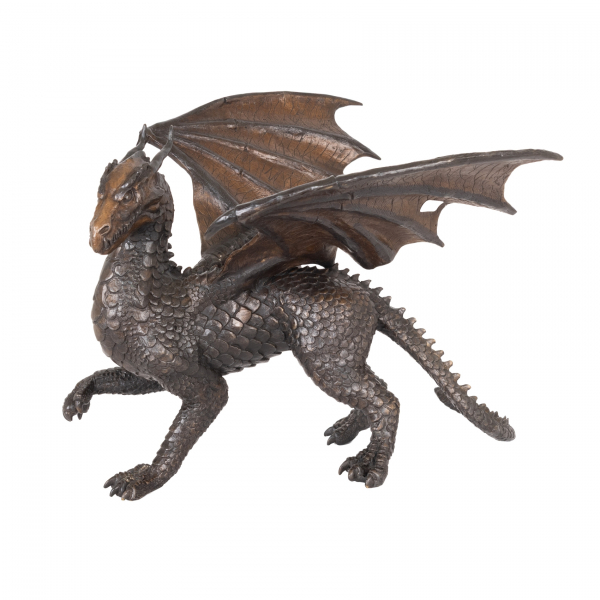Escuela centroeuropea, s.XX.  Dragón alado.  Escultura en bronce patinado. 