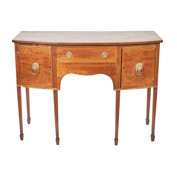 Buffet ingl&eacute;s en madera de nogal con fileteados en boj, fles. del s.XIX.