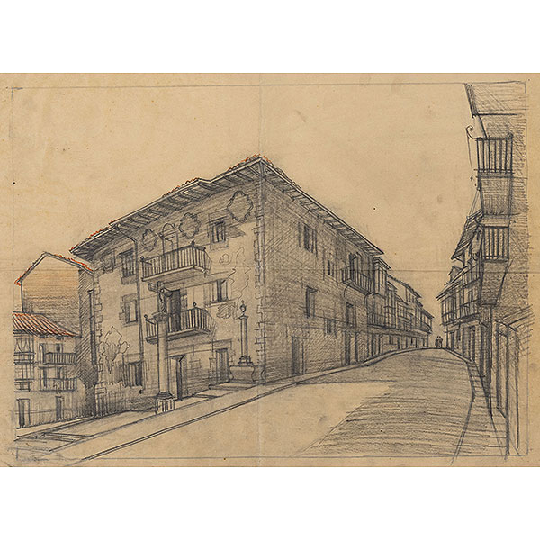"Casas del duranguesado"  ISIDORO GUINEA (Bilbao, 1893-1947)  