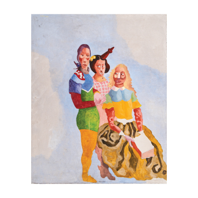 Jorge Castillo (Pontevedra, 1933) Figuras circenses. &Oacute;leo sobre tela. Firmado.