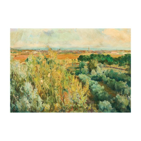 Alexandre de Cabanyes Marqu&egrave;s (Barcelona, 1877-1972) Paisaje rural. &Oacute;leo sobre tela. Firmado.