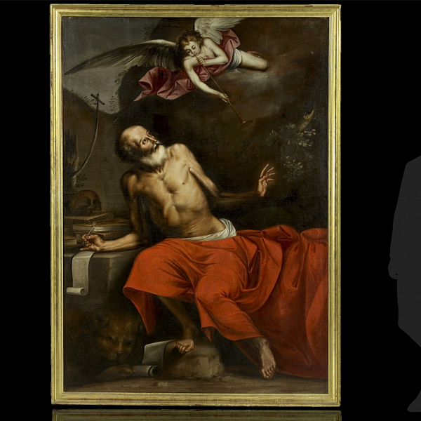 Seguidor de José Ribera "San Jerónimo oyendo la trompeta del Juicio Final" s.XVII.  