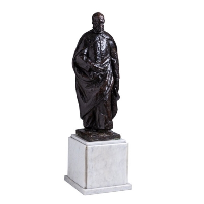 Escultura de bronce patinado de San Ignacio de Loyola, S.XX 
