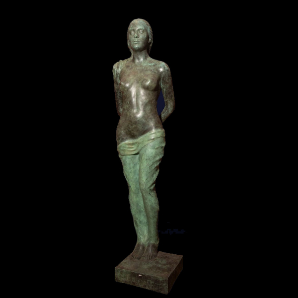 "Mujer semidesnuda" escultura  de Antonio Ca&ntilde;ete, Espa&ntilde;a  siglo XX. Bronce patinado