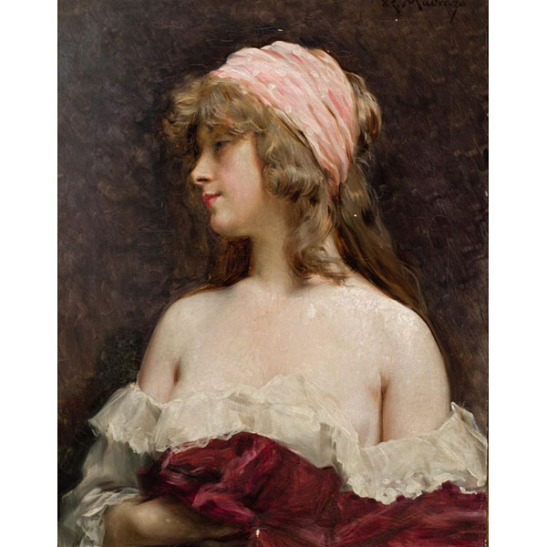 Raimundo de Madrazo.  "Joven". Óleo sobre lienzo.